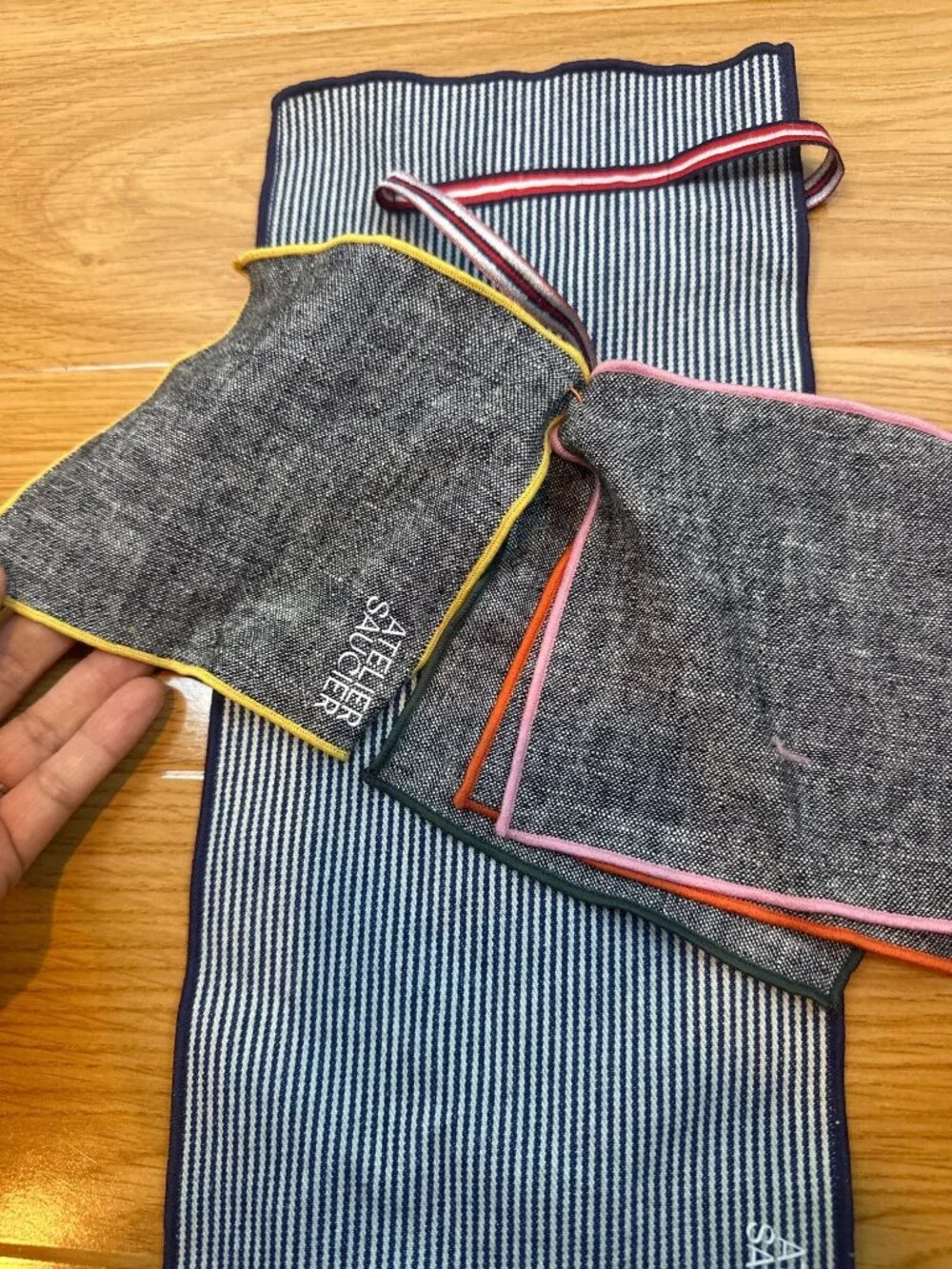NWT Atelier Saucier Cocktail Napkins Set of 4 Reclaimed Fabric Made in USA